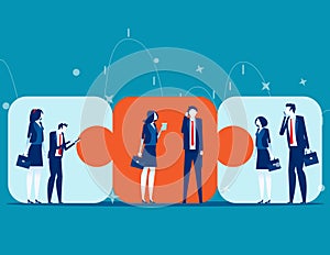 Business team connecting . Concept business cooperation vector illustration, Puzzle elements