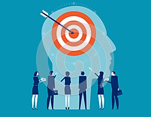 Business team customer target development for marketing. Data analysis purchaser concept