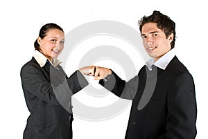 Business team deal or confrontation photo