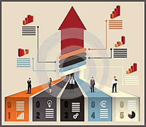 Business team flow chart infographic