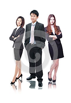 Business team formed of business men and women