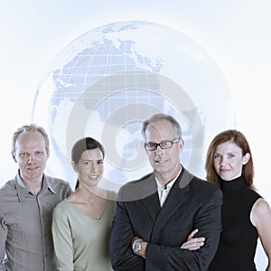 Business team globe