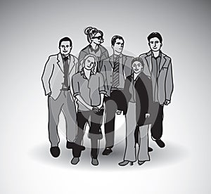 Business team group people with shadow.