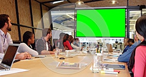 Business team having video conference
