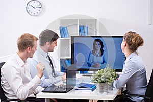 Business team having web conference