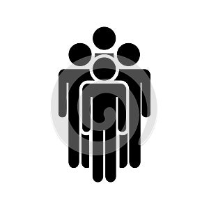 Business team icon. Businessmen standing togeher. Corporate team.