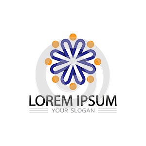 Business Team Icon Logo Design for Global Group and Collaborative Organization