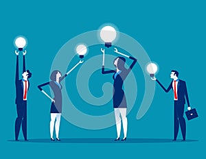 Business team with ideas working. Concept business vector illustration,Teamwork, Office worker