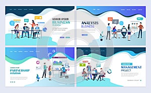 Business team landing pages template