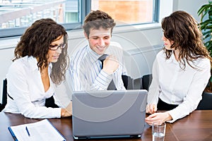 Business team with laptop