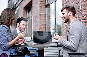 Usiness team at lunchtime.