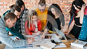 Business team meeting strategy millennials diverse