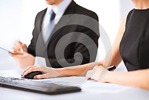 Business team on meeting using computer