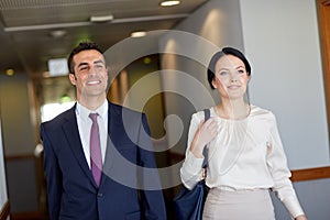 Business team at office or hotel corridor