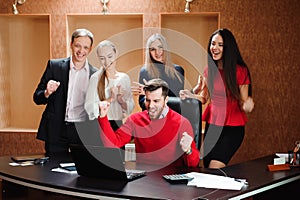 Business Team Professional Occupation Workplace Concept, people in office holding a conference and discussing strategies