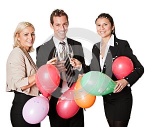 Business team selebrating success