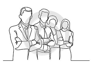 Business team - single line drawing