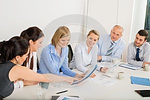 Business Team Sitting Around Meeting Table