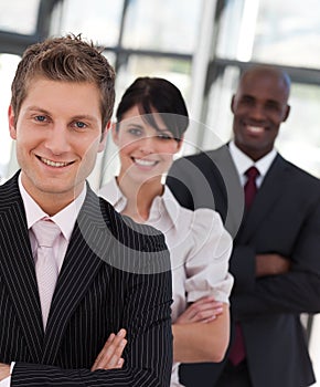 Business team smiling