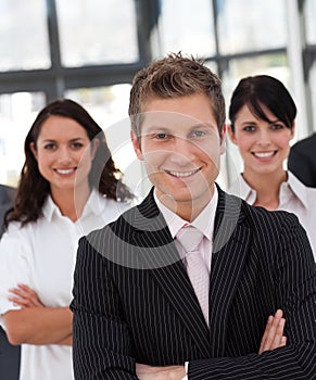 Business team smiling