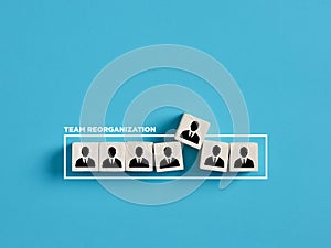 Business team or staff reorganization for efficiency and productivity concept photo