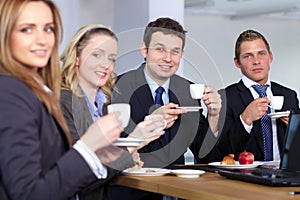 Business team during their coffee break