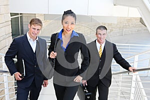 Business Team walking up Stairs photo