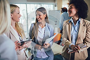 Business team of women with tablet pc computer