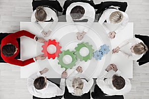 Business team working cohesively