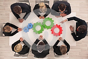 Business team working cohesively