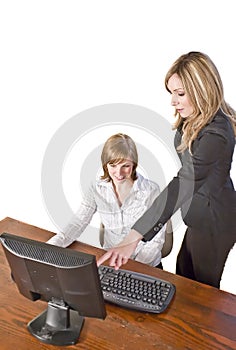 Business team working on computer