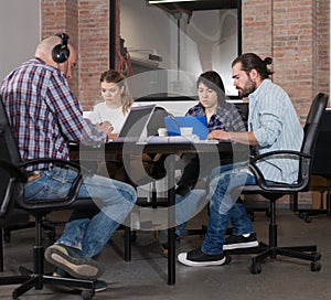 Business team working in coworking space