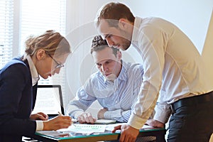 Business team working on a project, teamwork