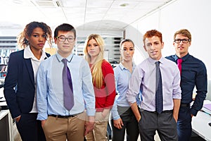 Business team young people standing multi ethnic