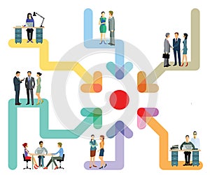 Business teams working together chart photo