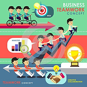 Business teamwork concept in flat design