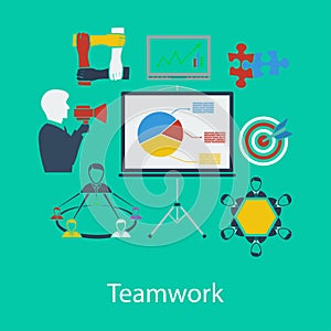 Business teamwork flat design