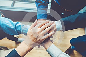 Business Teamwork joining hands team spirit Collaboration Concept