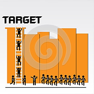 Business teamwork for target achievement