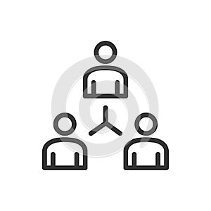 Business teamwork, team building, work group and human resources minimal thin line web icon set