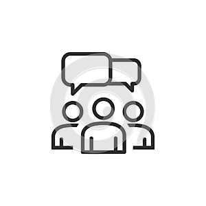 Business teamwork, team building, work group and human resources minimal thin line web icon set