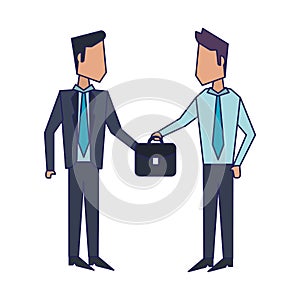 Business teamwork workers avatar blue lines