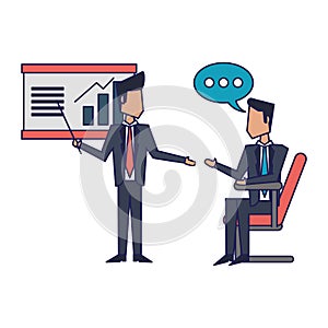 Business teamwork workers avatar blue lines