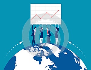 Business teamwork yielding success. Concept business vector illustration