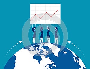 Business teamwork yielding success. Concept business vector illustration