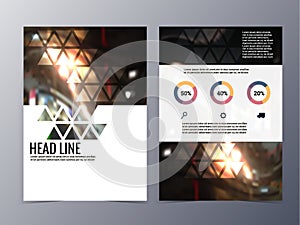 Business and technology brochure design template vector tri-fold