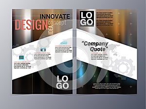 Business and technology brochure design template vector tri-fold