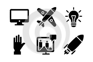 Business, Technology, and Innovation Solid Icon Set