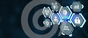 Business, Technology, Internet and network concept. Big Data Internet Information