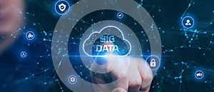 Business, Technology, Internet and network concept. Big Data Internet Information